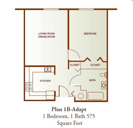 Plan 1B - One-Bedroom