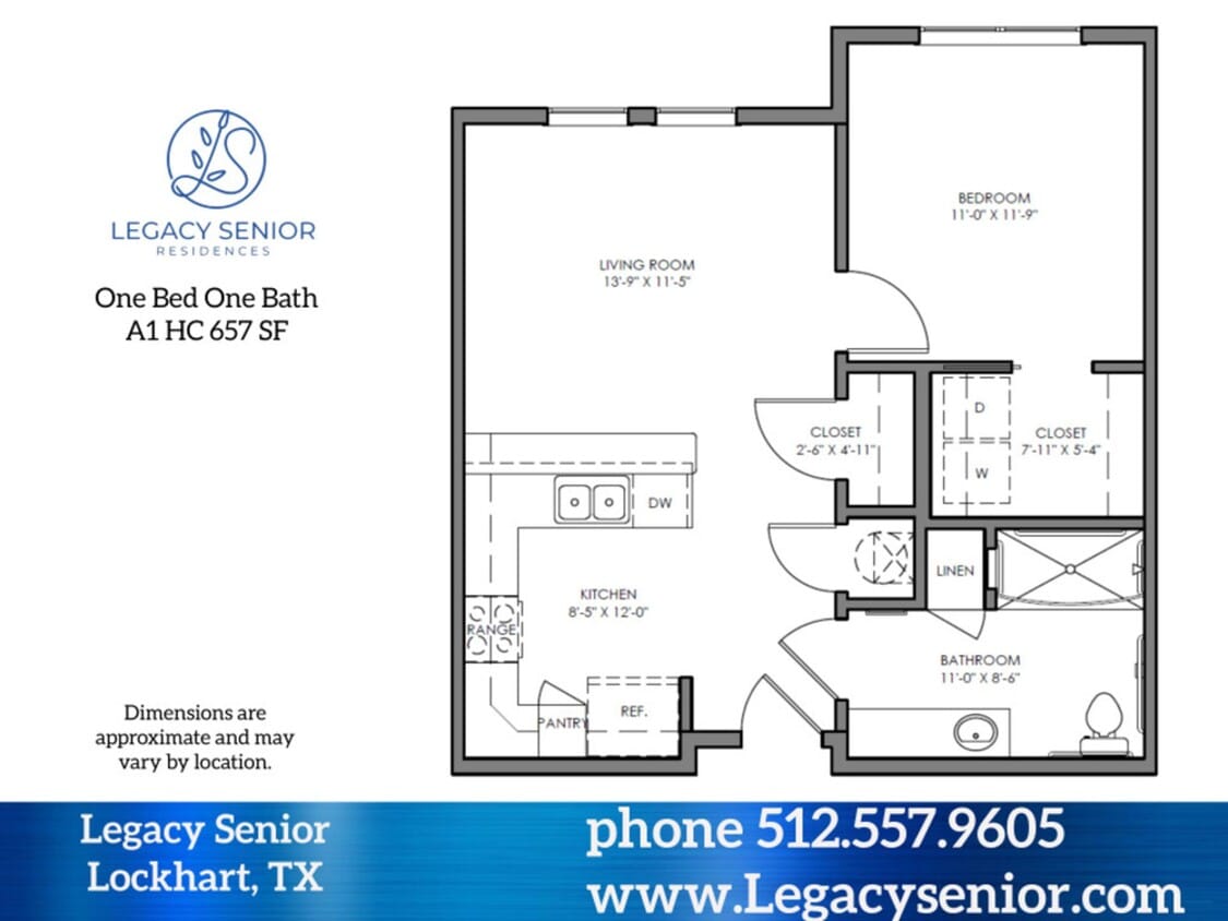 Floor Plan - 1x1 A1-HC (M) 60%