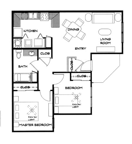 2BR/1BA - 2 Bed 1 Bath