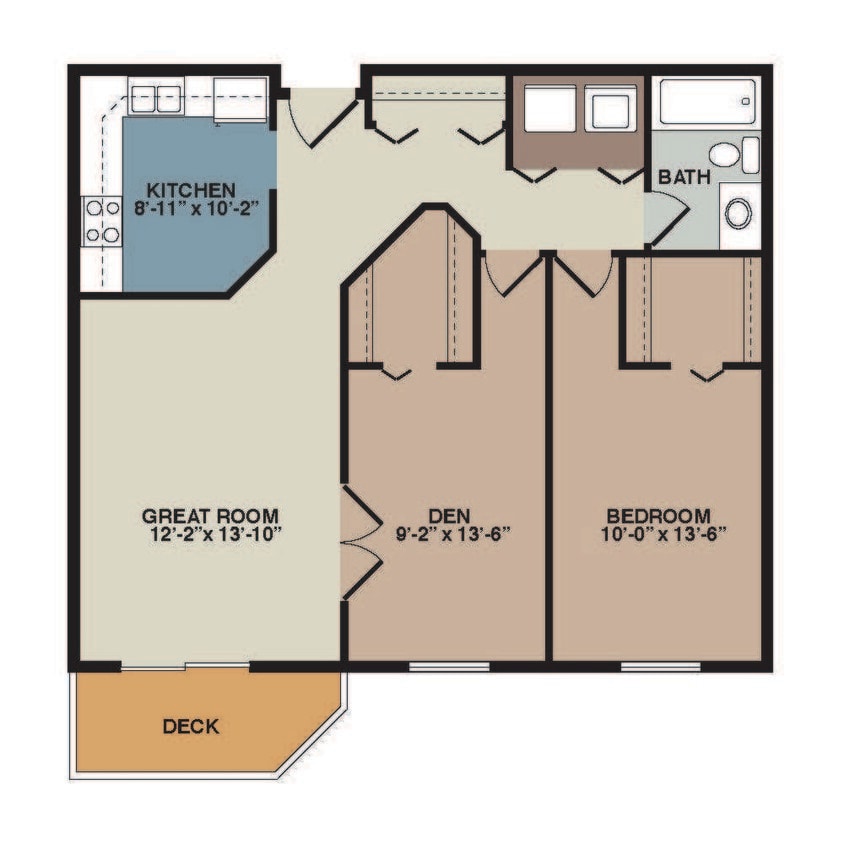 Floor Plan - 1 Bedroom+Den