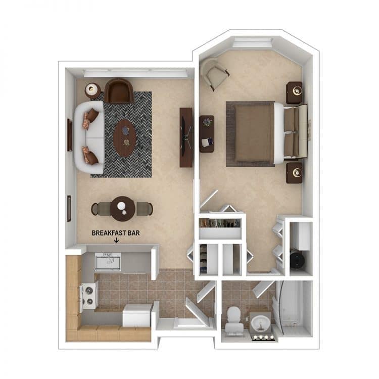 Floor Plan - One Bedroom