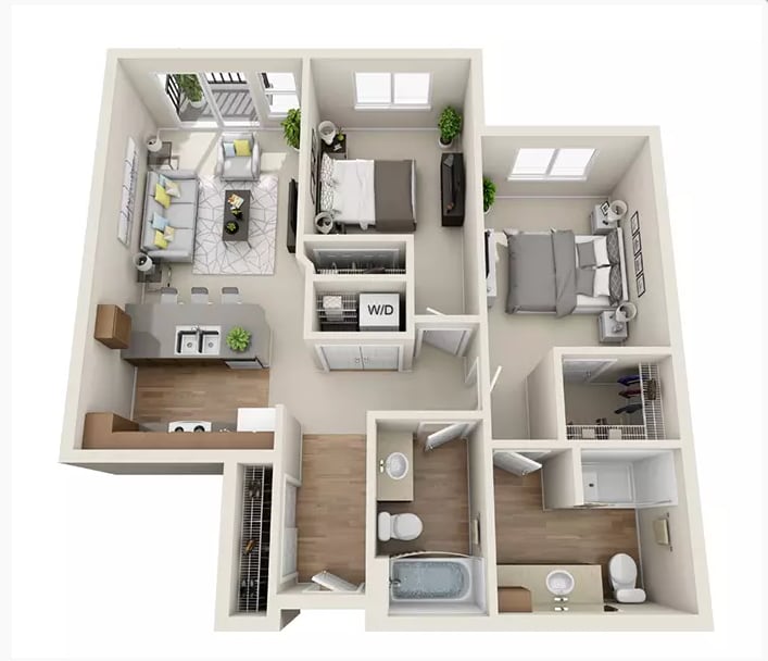 Floor Plan - 2x2 - D1