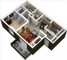 1BR/1BA -  1 Bed/1 Bath
