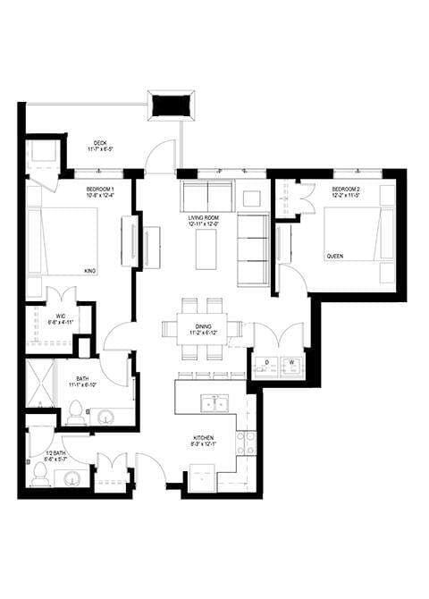 Floor Plan - Two Bedroom - A