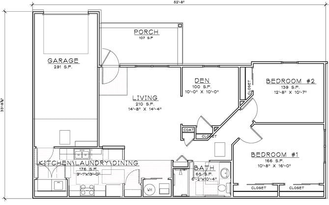 2BR/1BA - 2 Bedroom w/Den