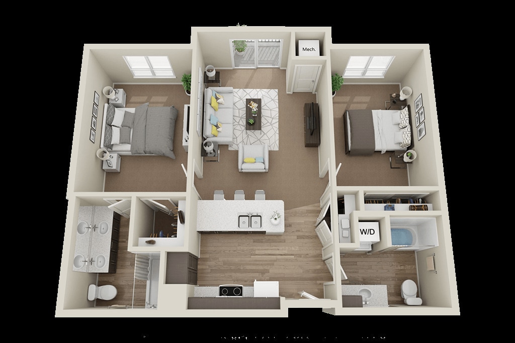 951 sq.ft., 1007 sq.ft. and 1072 sq.ft. - 2x2 - D3.1
