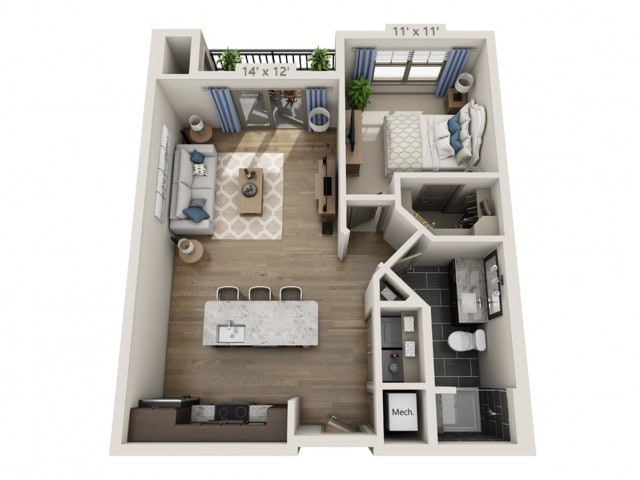 Floor plans are artist’s rendering. All dimensions are approximate. Actual product and specifications may vary in dimension or detail. Not all features are available in every apartment. Prices and availability are subject to change. - Dylan C