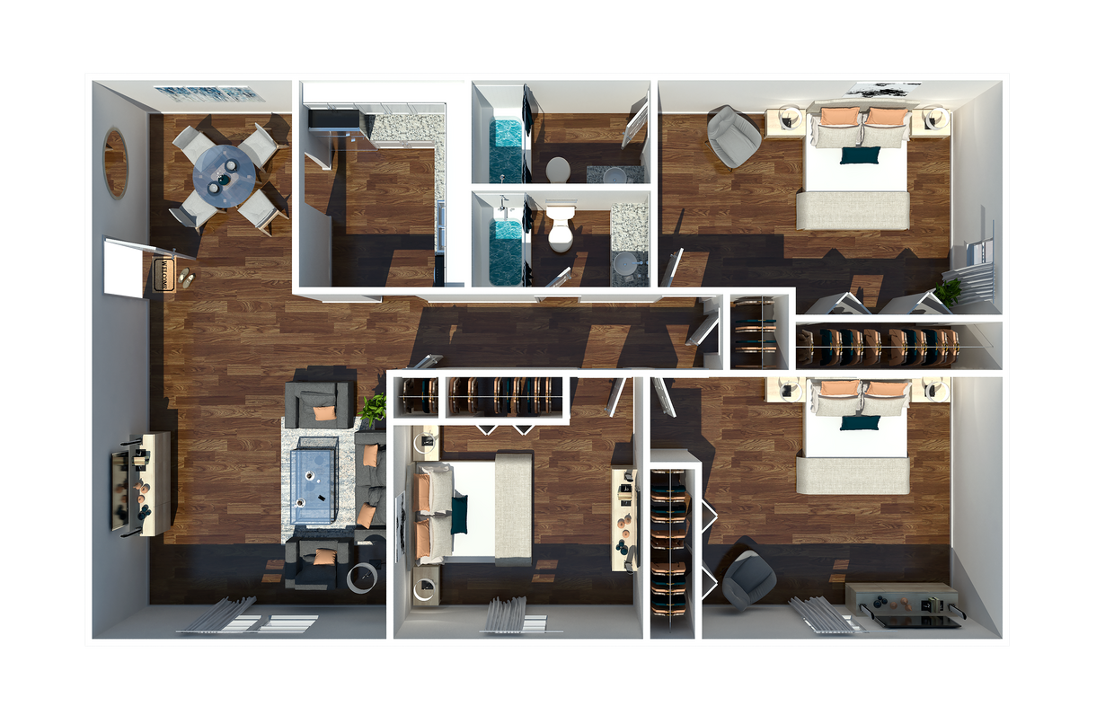 3 Bedroom - 3 Bedroom 2 Bath