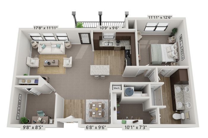 Floor Plan - 1x1 - A4