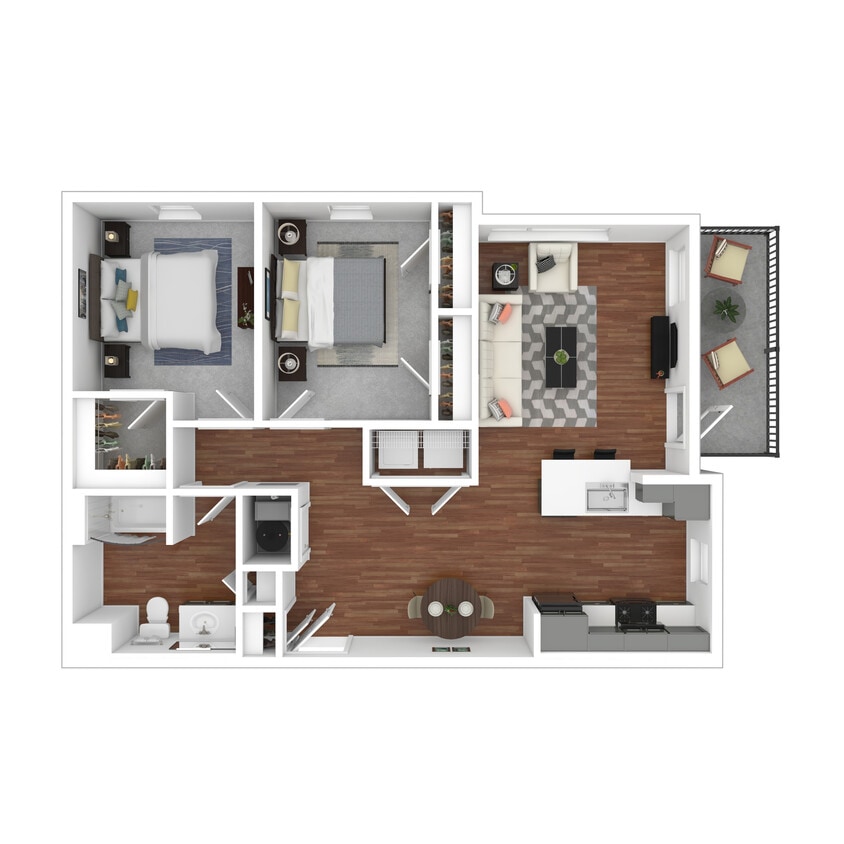 2x1-Unit-B1 - 2 Bedroom - The Evergreen