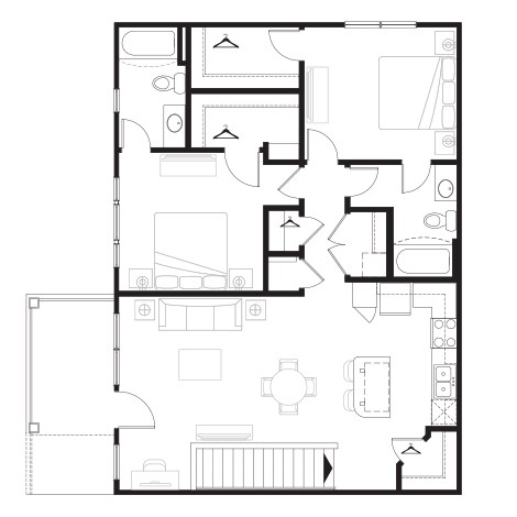 2BR/2BA - B1O - Two Bedroom, Two Bathroom