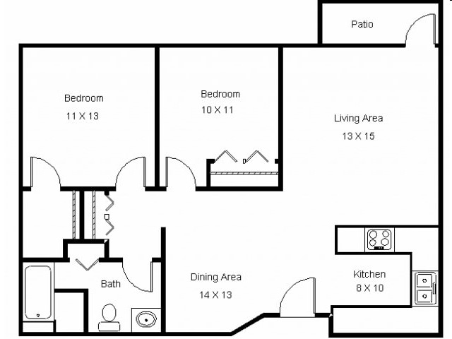 2BR/1BA - PM3 - 2 Bd/1Bath - 60% - 928
