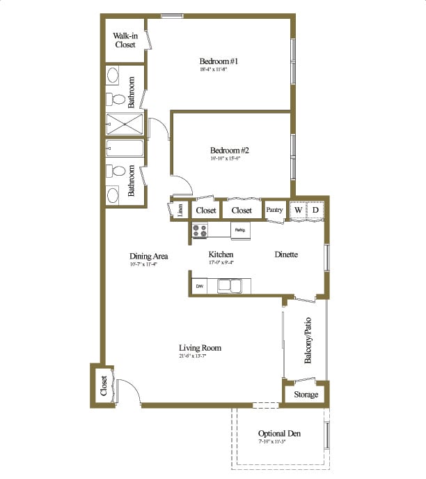Floor Plan - 2 Bedrooms 2 Bath