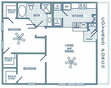 2 Bedroom / 1 Bathroom - Two Bedroom