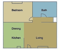 1BR/1BA - 1 Bedroom 1 Bathroom