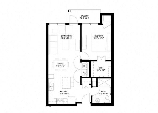Floor Plan - One Bedroom - A