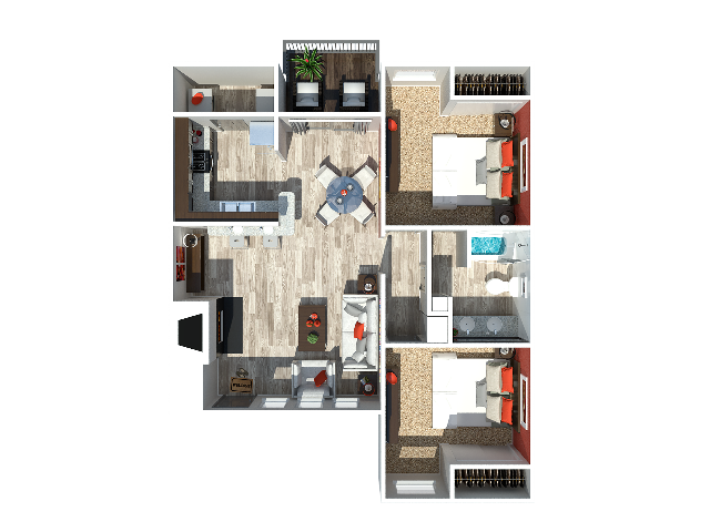 2 Bedroom - 2 Bedroom 1 Bath