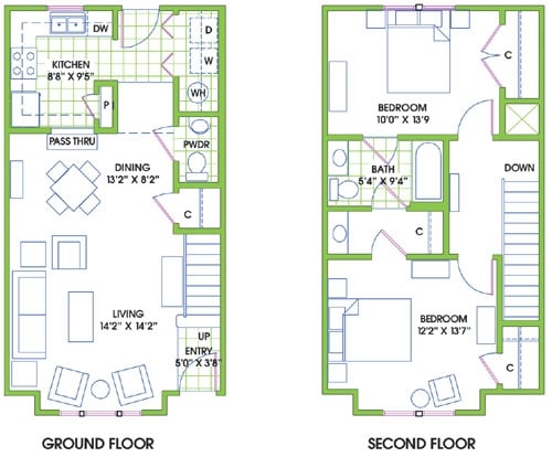 Two Bedroom Townhouse - Greenlaw 2 Bedroom Townhouse