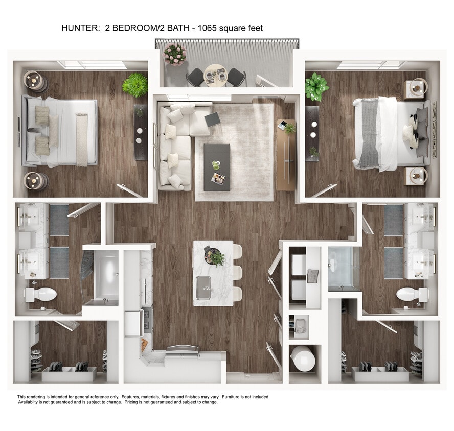 Floor Plan - 2x2 Hunter