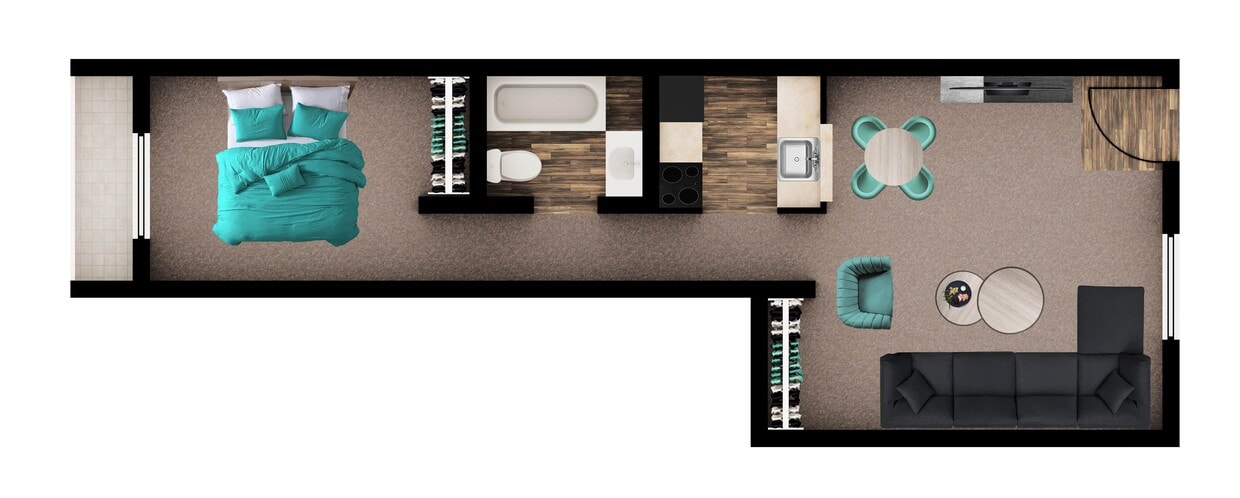 1 bed, 1 bath - A2 / Ocotillo