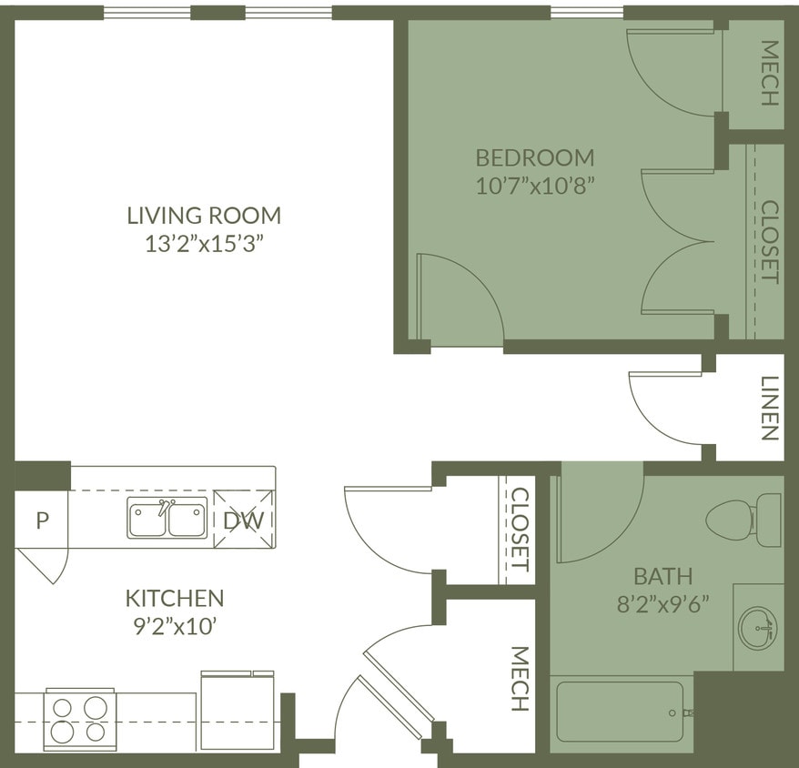 Floor Plan - One Bedroom