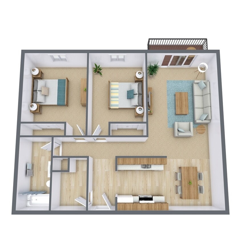 Floor Plan - Two Bedroom 21B