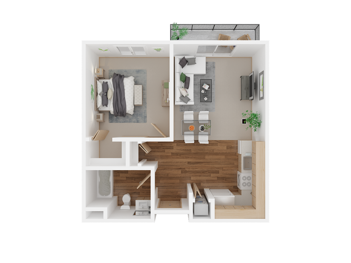 Floor Plan - 1x1B AGE 55+
