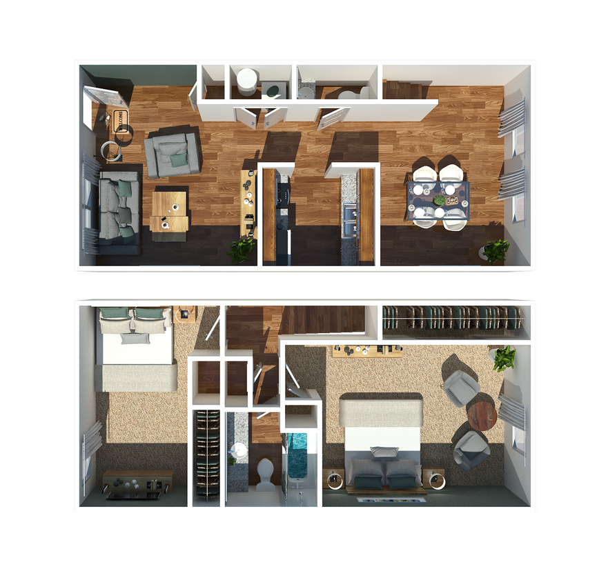 Two Bedroom Townhome - Two Bedroom Townhome Large