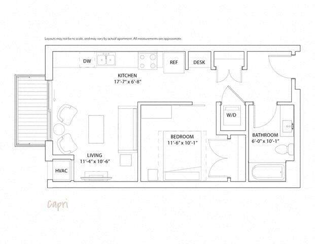 Floor Plan - Studio Capri