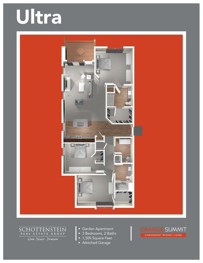 Large 3BR, 2BA, Garage, 1,500sf - Ultra