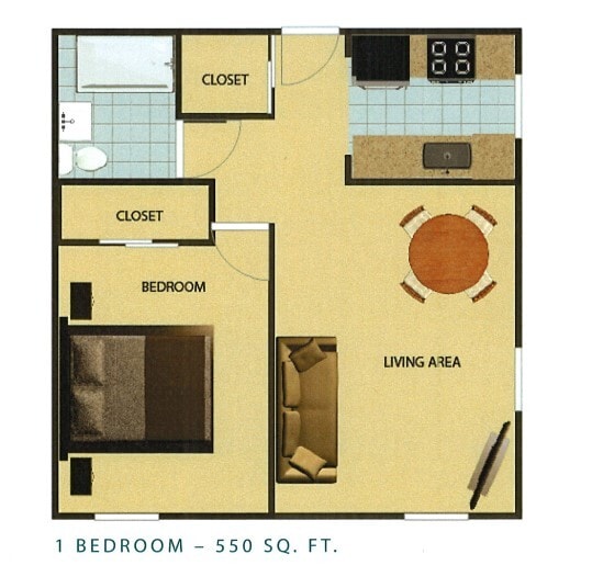 Floor Plan - One Bedroom