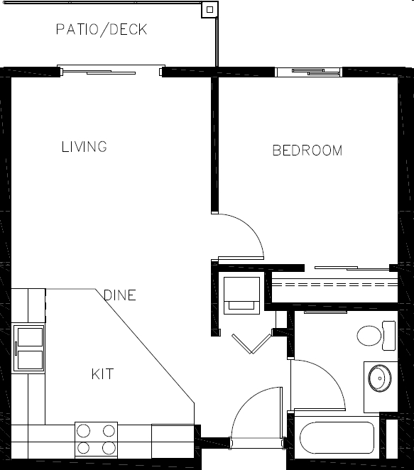 1BR/1BA - 1x1 Age 55+