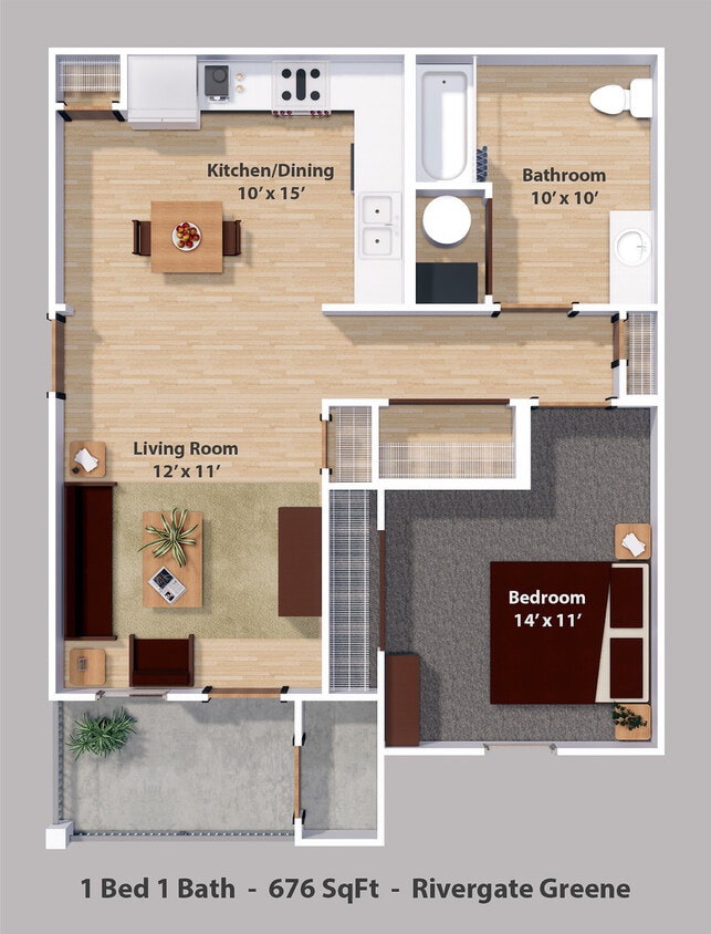 Floor Plan - 1 Bedroom