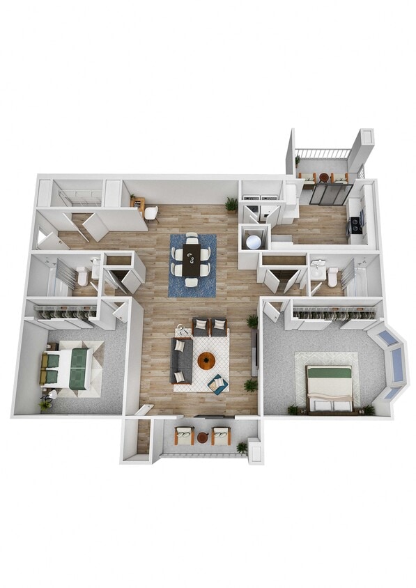 Floor Plan - Renovated Two Bed Two Bath