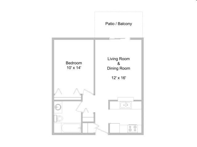 1BR/1BA - 1 Bedroom