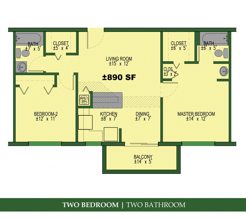 Floor Plan - 2 BED 2 BATH
