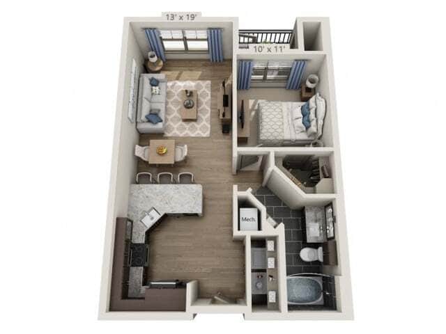 Floor plans are artist’s rendering. All dimensions are approximate. Actual product and specifications may vary in dimension or detail. Not all features are available in every apartment. Prices and availability are subject to change. - Nash