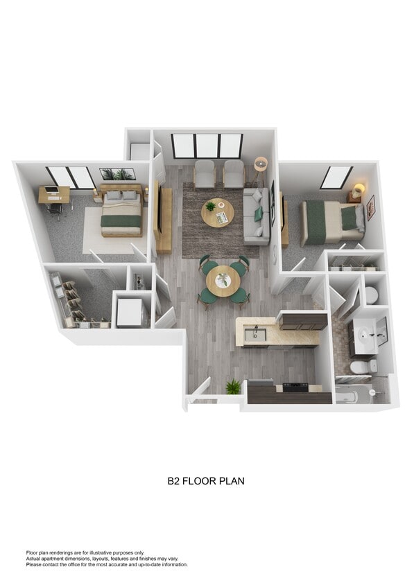Floor Plan - B2 - Two Bedroom 