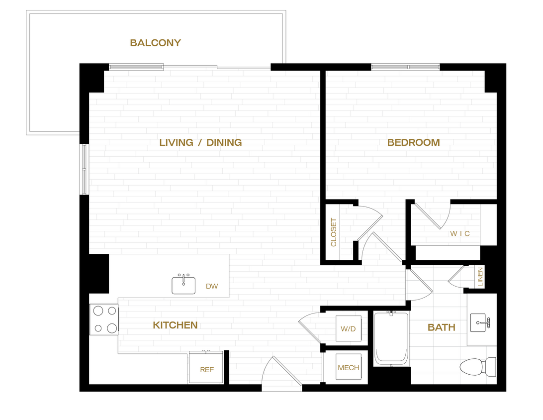 Floor Plan - 1 Bed/1 Bath-A15