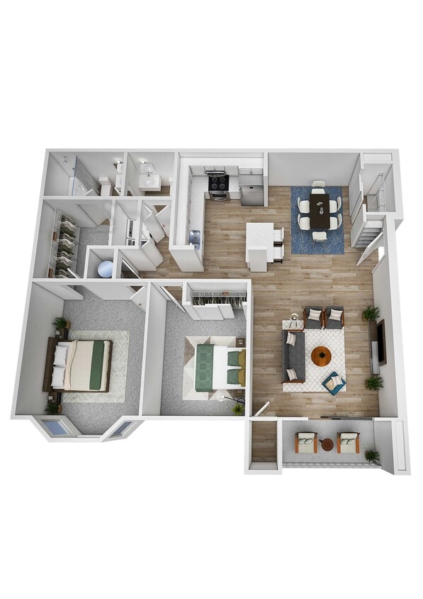 Floor Plan - Renovated Two Bed One and a Half Bath