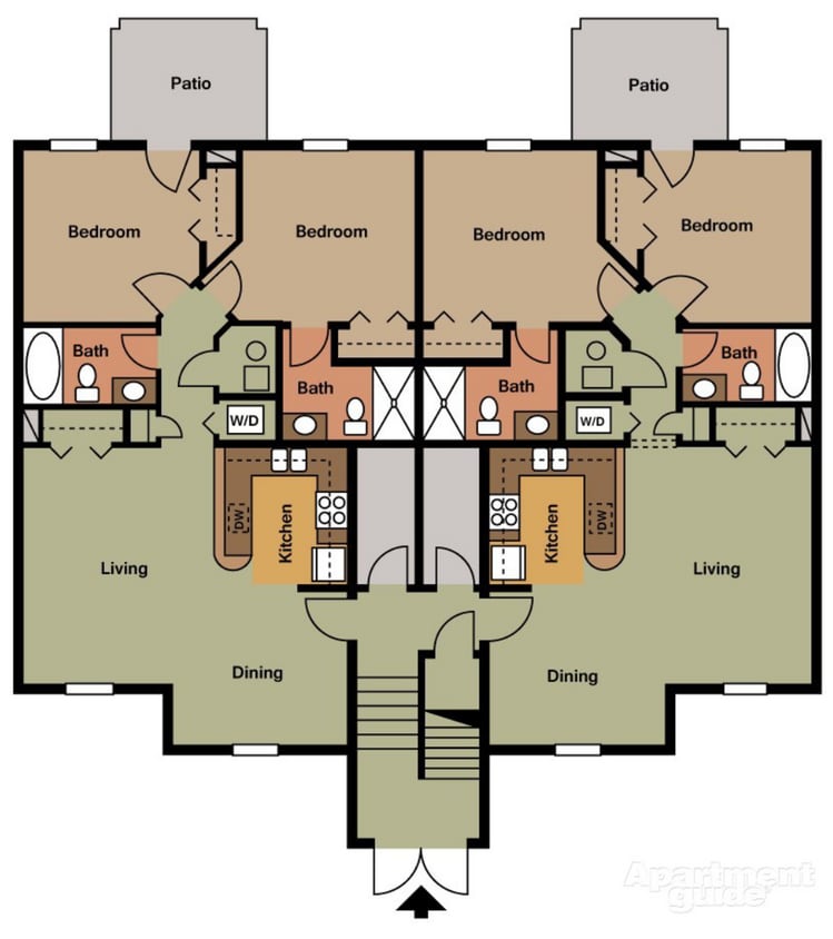 Floor Plan - 2b 2b Traditional