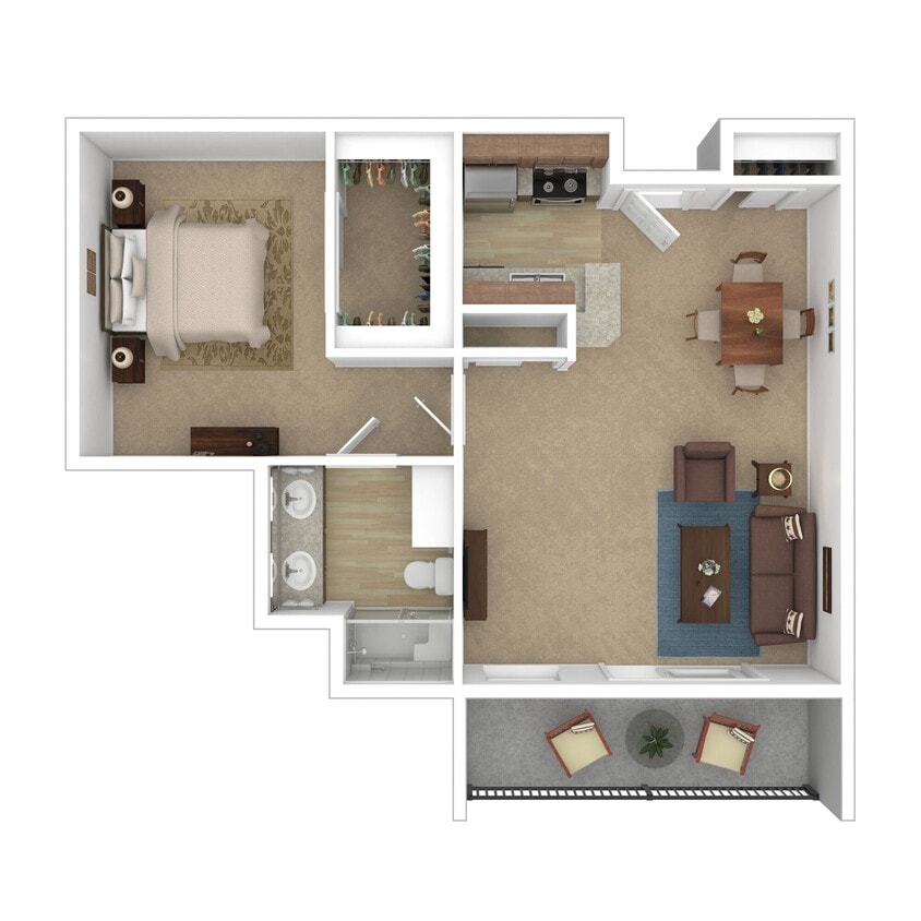 Floor Plan - One Bedroom C