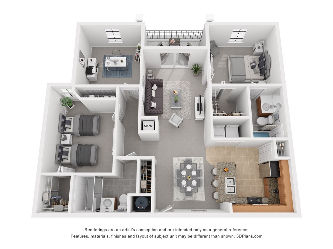 Floor Plan - Two Bedroom w/Den Two Bath
