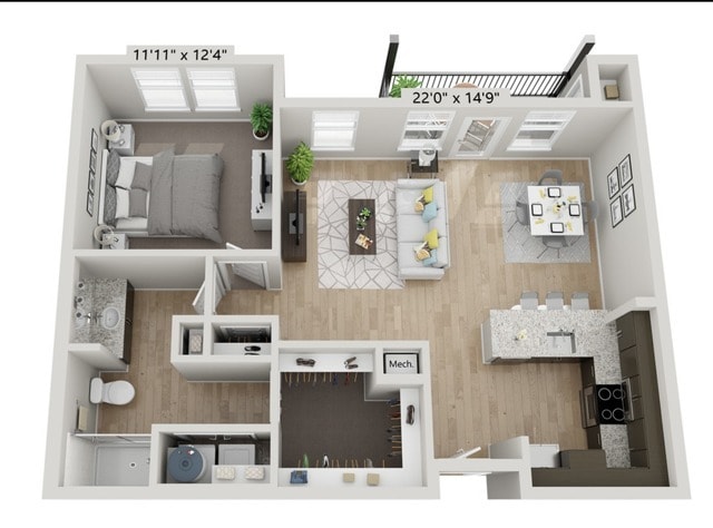 A2-1BR/1BA | 1x1 | 811 sq ft - A2-1BR/1BA