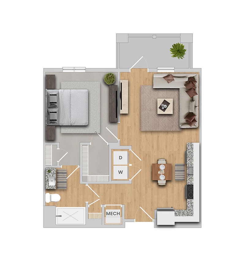 Ashe | 1x1 | 724 sq ft - ASHE