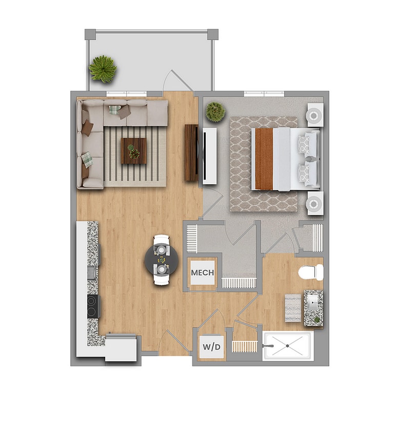 Acacia HVL | 1x1 | 670 sf - Acacia