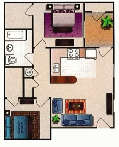 2BR/1BA - 2 Bedroom 1 Bath 