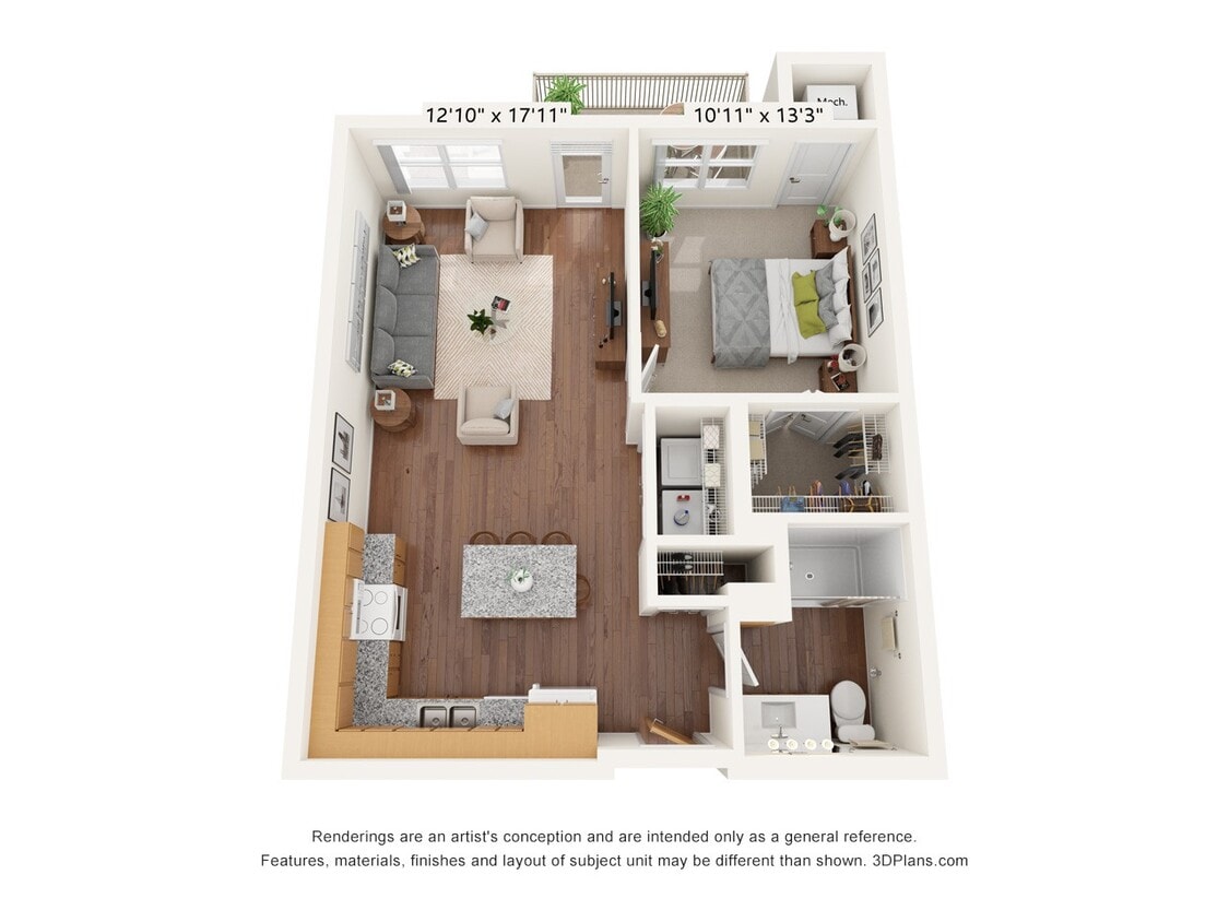 Floor Plan - One Bedroom C