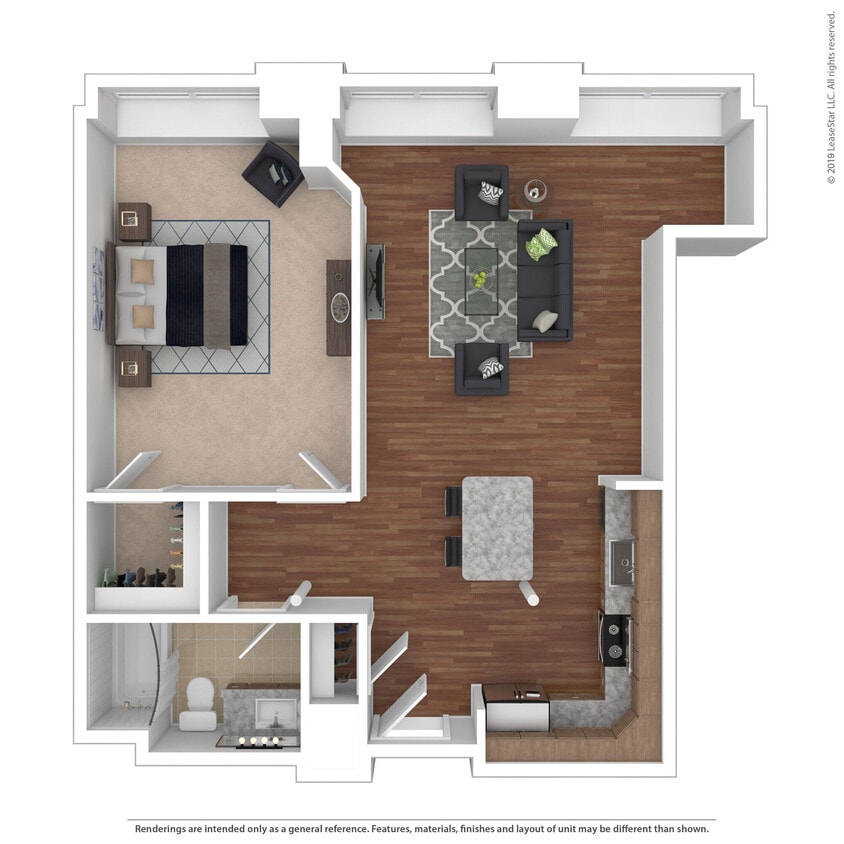 Floor Plan - Mill 10 - 1 Bedroom 1 Bath