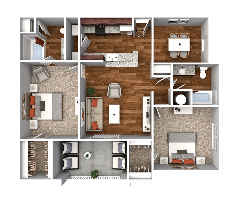2 Bedroom 2 Bathroom - 2 Bedroom 2 Bath 1094
